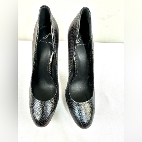 Brian Atwood Iridescent Snakeskin Ferguson Platform Heels Pumps Size 9.5 - Picture 11 of 14